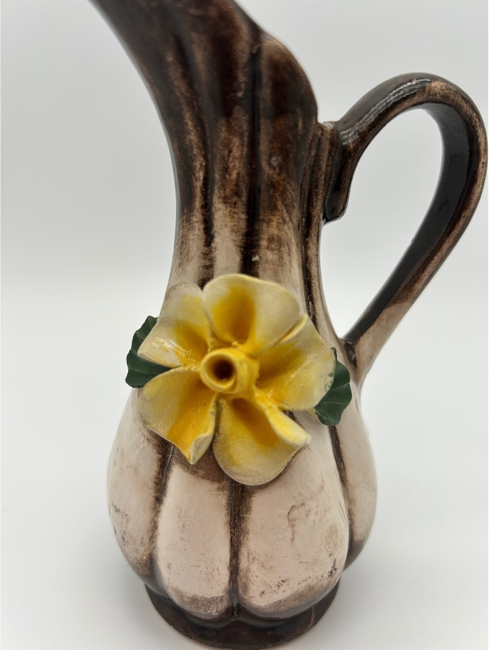 Mini Capodimonte Rustic Pitcher Yellow Flower - Picture 2 of 9